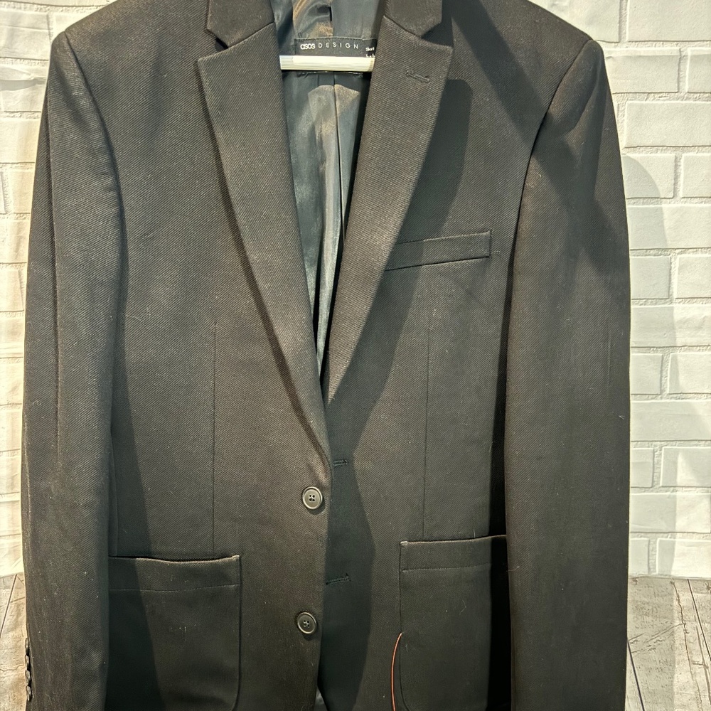 New with Tags! Men’s ASOS DESIGN Slim Blazer in Black 38S